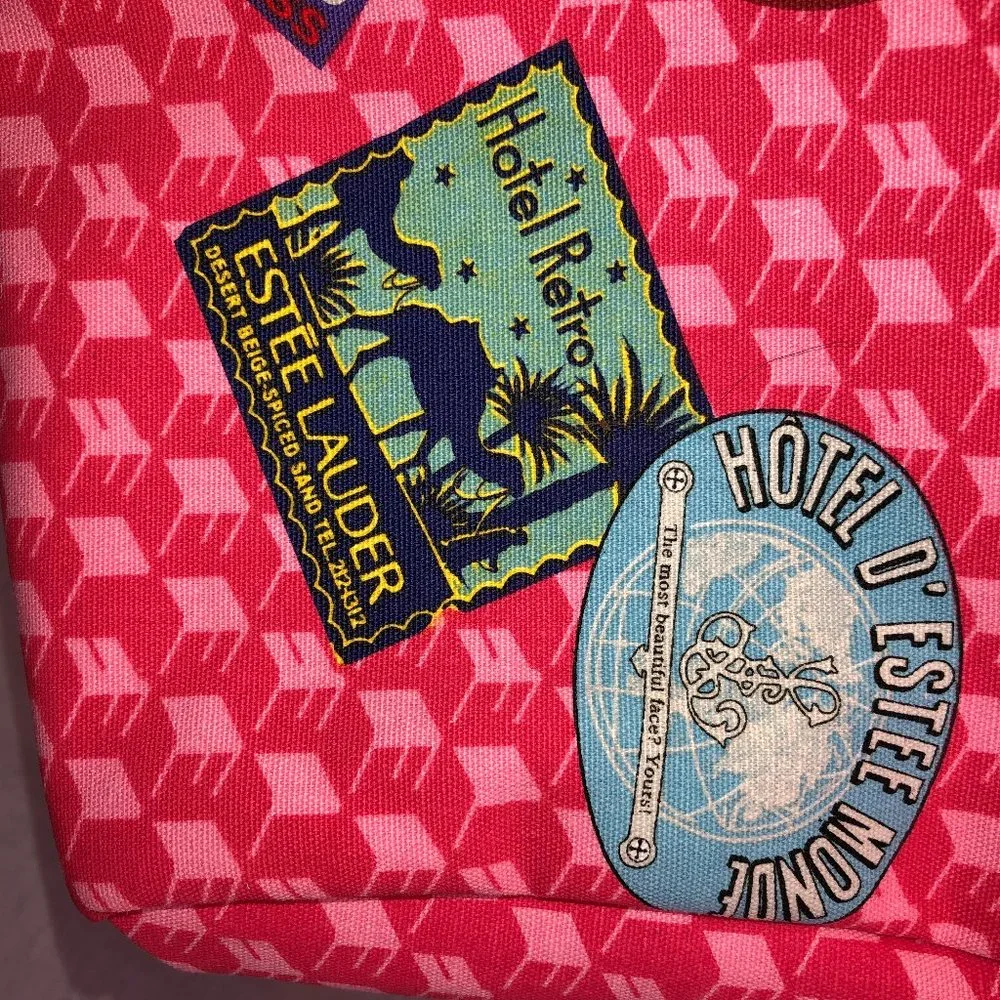 Estee Lauder NEW vintage Postcard Travel Makeup Bag